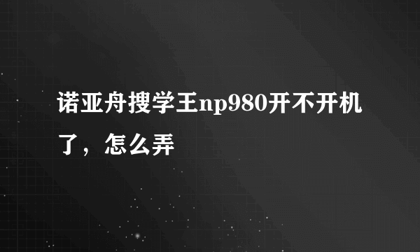 诺亚舟搜学王np980开不开机了，怎么弄