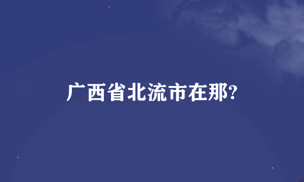 广西省北流市在那?