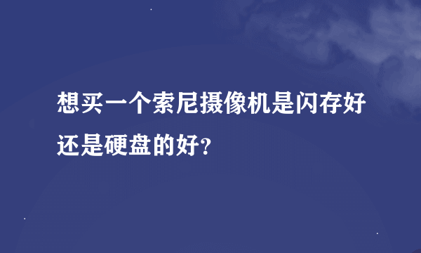 想买一个索尼摄像机是闪存好还是硬盘的好？