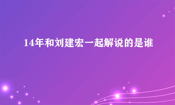 14年和刘建宏一起解说的是谁