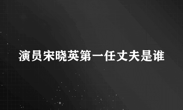 演员宋晓英第一任丈夫是谁