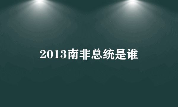 2013南非总统是谁