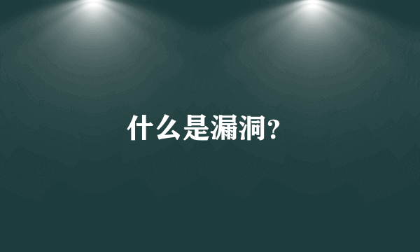 什么是漏洞？