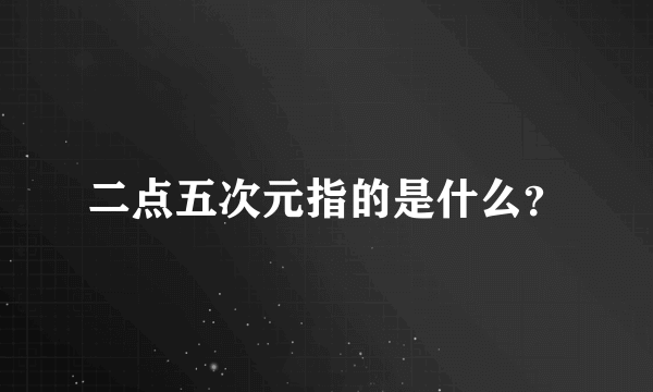 二点五次元指的是什么？