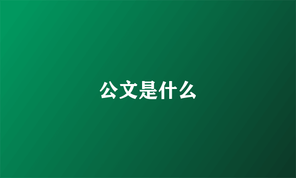 公文是什么