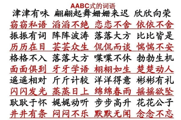 a abc式的词语。