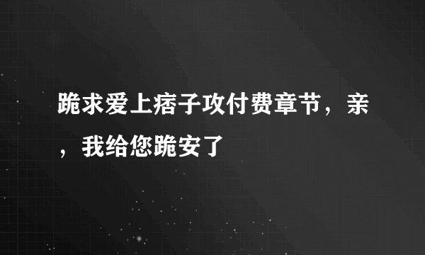 跪求爱上痞子攻付费章节，亲，我给您跪安了