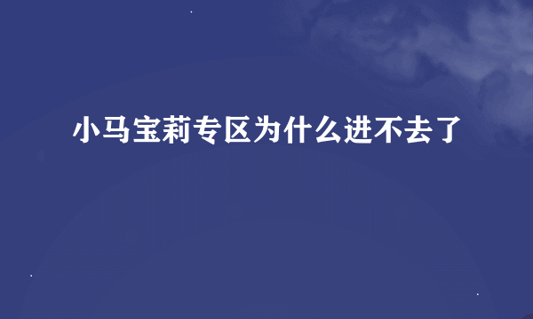 小马宝莉专区为什么进不去了