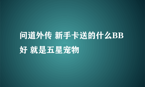 问道外传 新手卡送的什么BB好 就是五星宠物