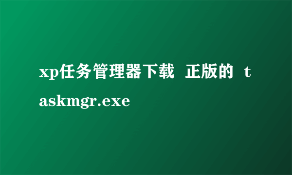 xp任务管理器下载  正版的  taskmgr.exe