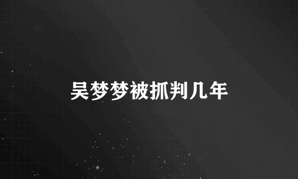 吴梦梦被抓判几年