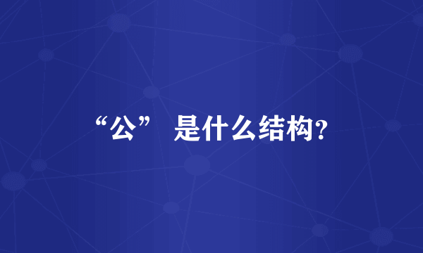 “公” 是什么结构？