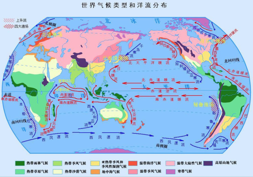 世界气候类型分布图