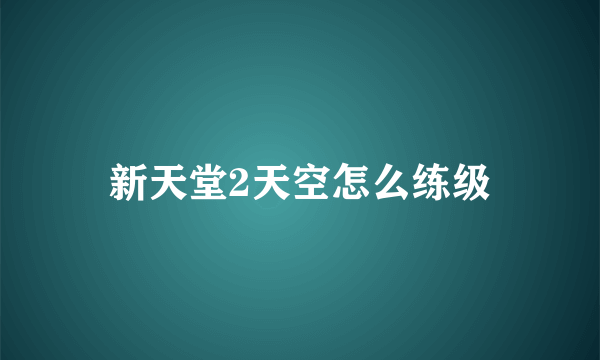 新天堂2天空怎么练级