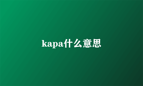 kapa什么意思