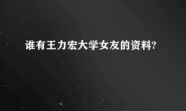 谁有王力宏大学女友的资料?