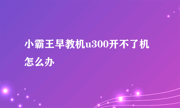 小霸王早教机u300开不了机怎么办