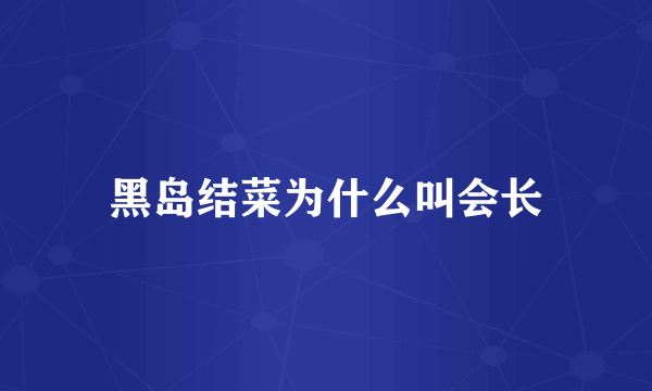 黑岛结菜为什么叫会长