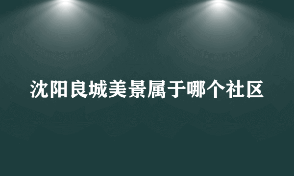 沈阳良城美景属于哪个社区