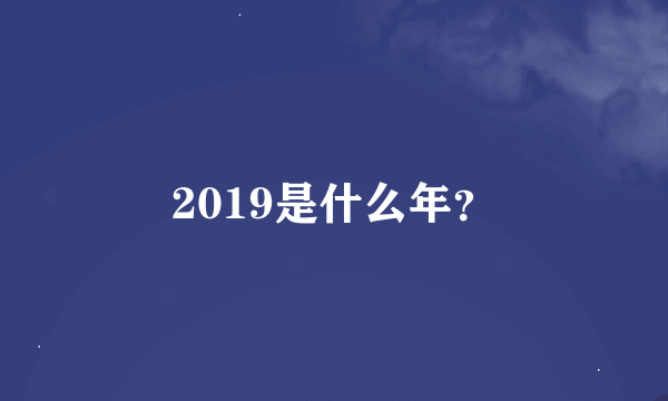 2019是什么年？