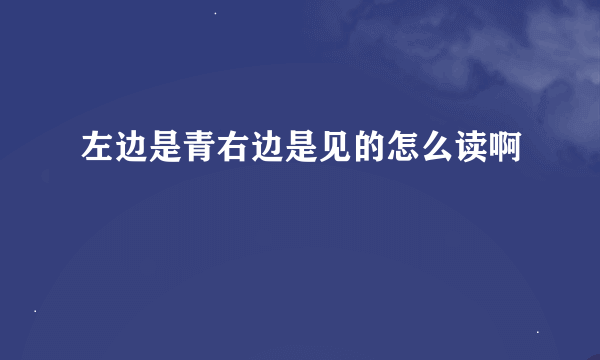 左边是青右边是见的怎么读啊