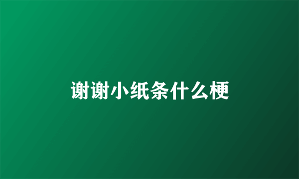 谢谢小纸条什么梗