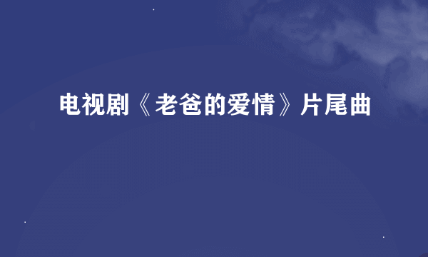 电视剧《老爸的爱情》片尾曲