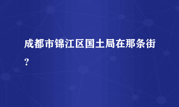 成都市锦江区国土局在那条街？