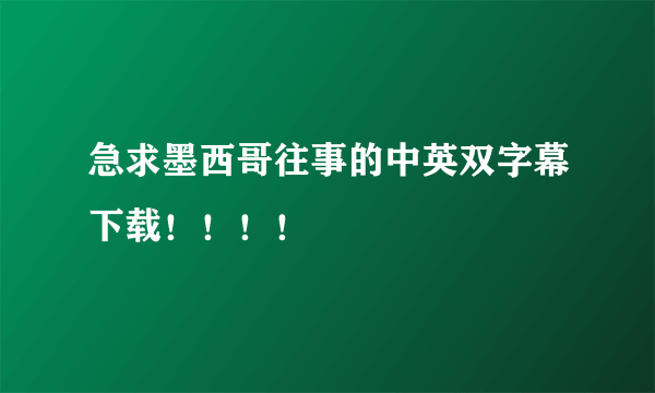 急求墨西哥往事的中英双字幕下载！！！！