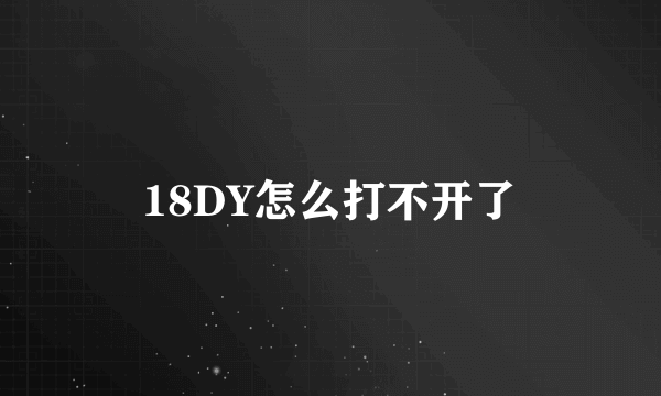 18DY怎么打不开了