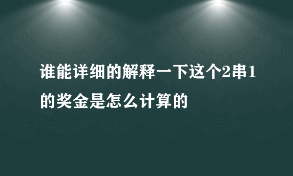 谁能详细的解释一下这个2串1的奖金是怎么计算的