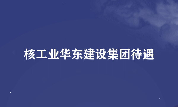 核工业华东建设集团待遇