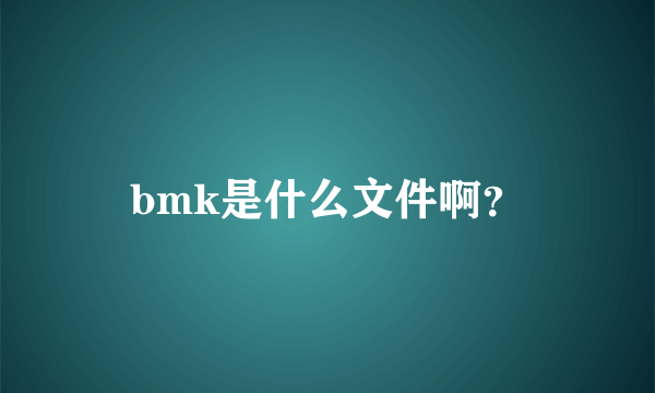 bmk是什么文件啊？