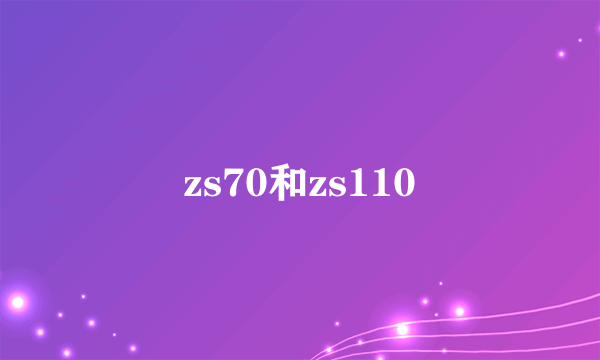 zs70和zs110