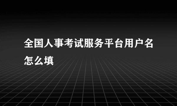 全国人事考试服务平台用户名怎么填