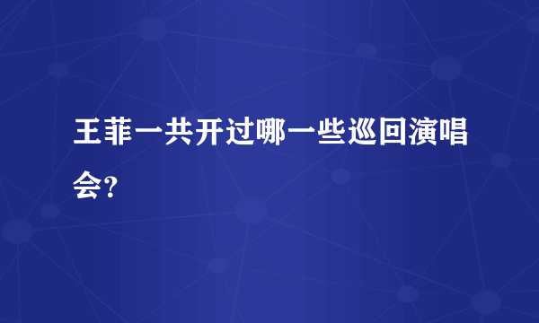 王菲一共开过哪一些巡回演唱会？