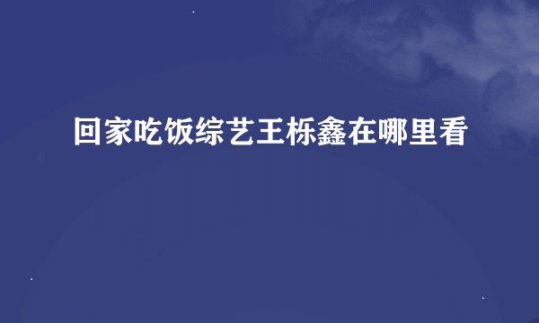 回家吃饭综艺王栎鑫在哪里看