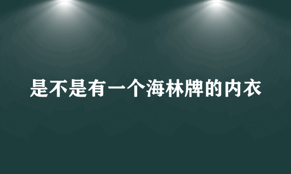 是不是有一个海林牌的内衣