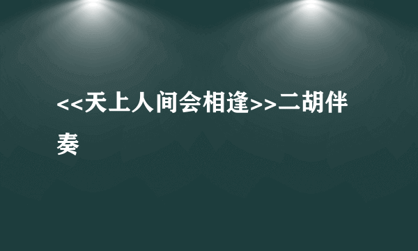 <<天上人间会相逢>>二胡伴奏