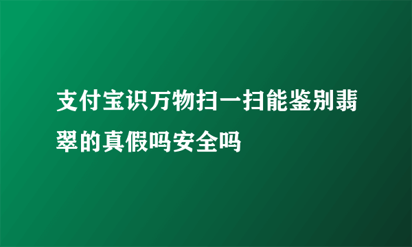 支付宝识万物扫一扫能鉴别翡翠的真假吗安全吗