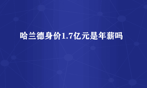 哈兰德身价1.7亿元是年薪吗