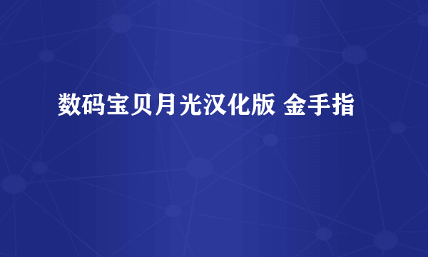 数码宝贝月光汉化版 金手指