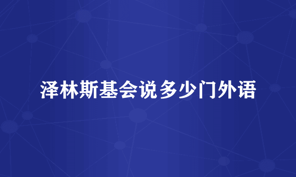 泽林斯基会说多少门外语