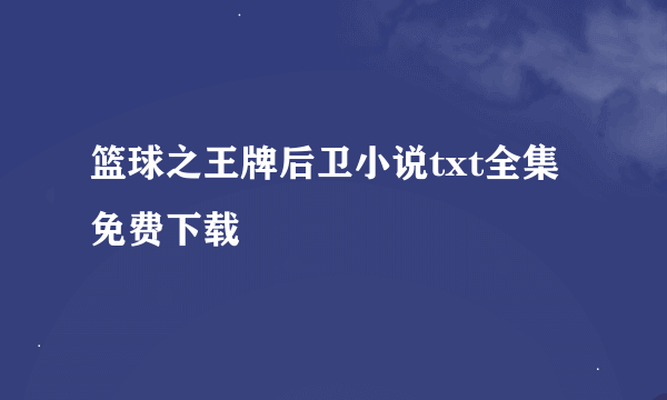 篮球之王牌后卫小说txt全集免费下载