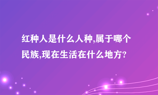 红种人是什么人种,属于哪个民族,现在生活在什么地方?