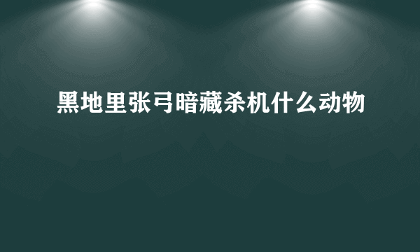 黑地里张弓暗藏杀机什么动物