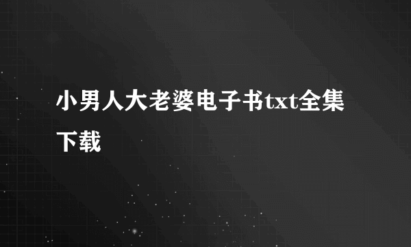 小男人大老婆电子书txt全集下载