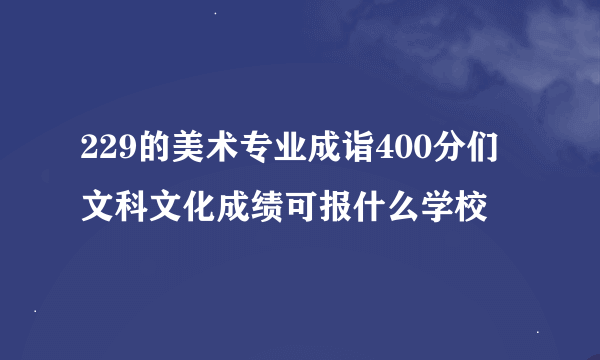 229的美术专业成诣400分们文科文化成绩可报什么学校