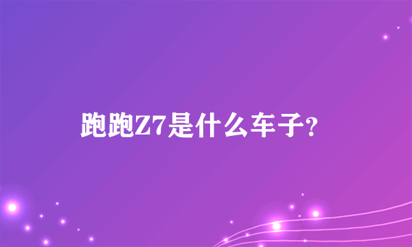 跑跑Z7是什么车子？