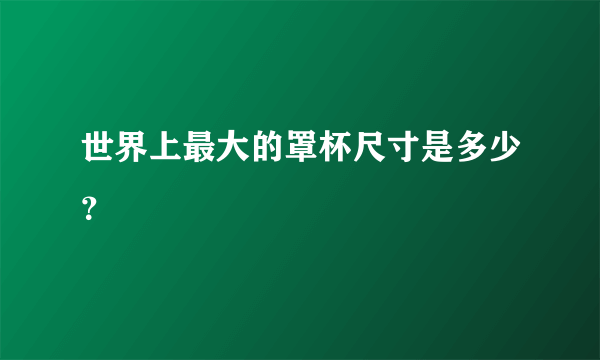 世界上最大的罩杯尺寸是多少？